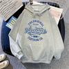 Sweat à capuche surdimensionné d'hiver pour femme avec motif imprimé, polaire épaisse, confort décontracté