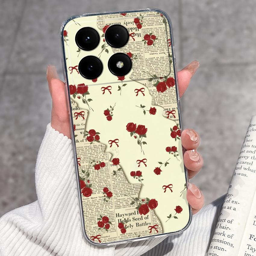 Case For Redmi K70e K60e K80 K70 K60 K50 K40 K30 K20 Pro K30i Cute Cartoon Piggy Pattern Phone Cover Transparent TPU Anti Fall Shell For Redmi Housing