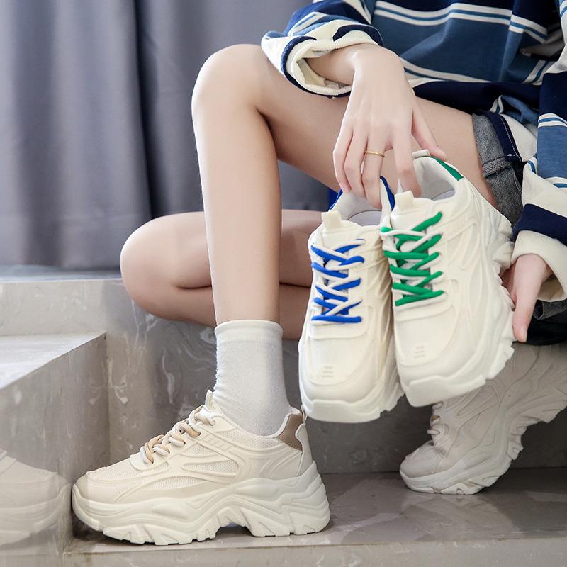 Mesh dad shoes women's new autumn breathable ins tide Korean version versatile sports and leisure thick-soled heightening running shoes