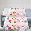Coperta Morbida in Pile Corallo per Banda Musicale Kpop, Coperta Cartone Animato per Divano Ufficio, Trapunta Leggera per Camera da Letto