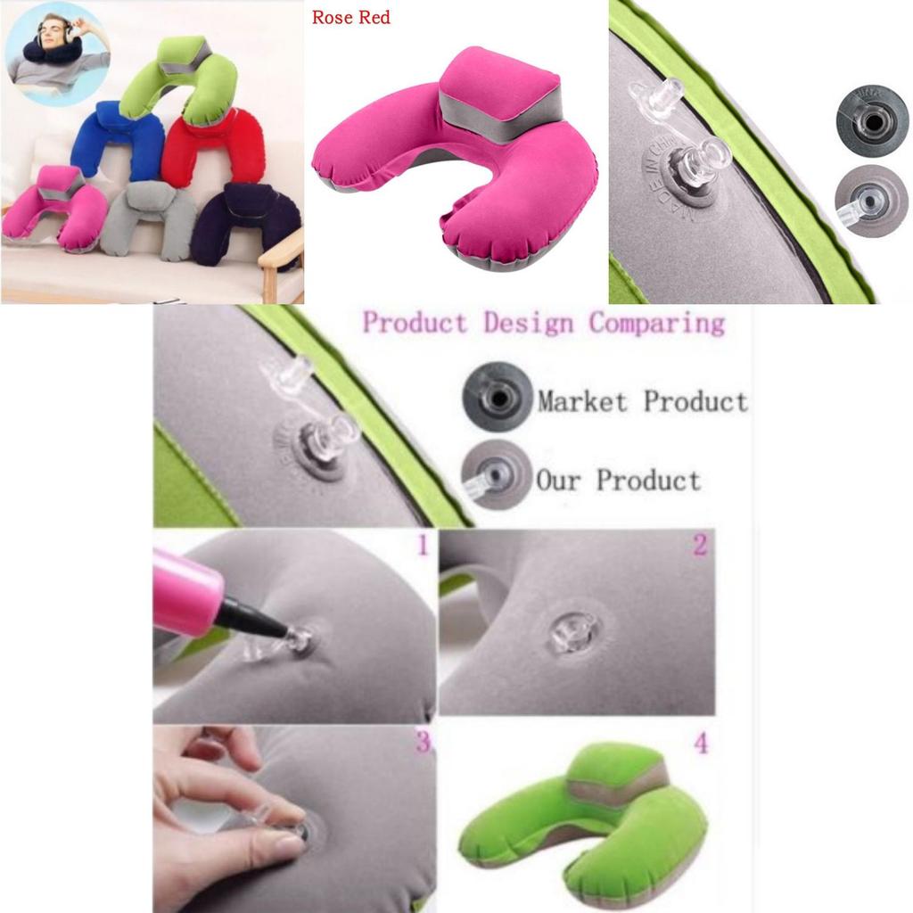 Luxurious Inflatable Travel Pillow Set With Eye Mask And Earplugs For Airplane Comfort