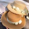 Wide Brim Lace Floral Brim Cap French Style Women's Sun Hat Elegant Sunscreen Hat  Travel