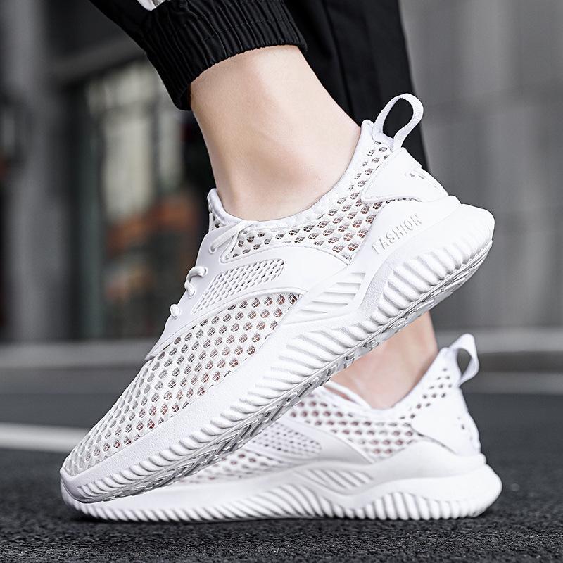 2025 Autumn New Men's Shoes Trend Breathable Hollow Mesh Sports Shoes Fashion Student Versatile Running Casual Shoes
