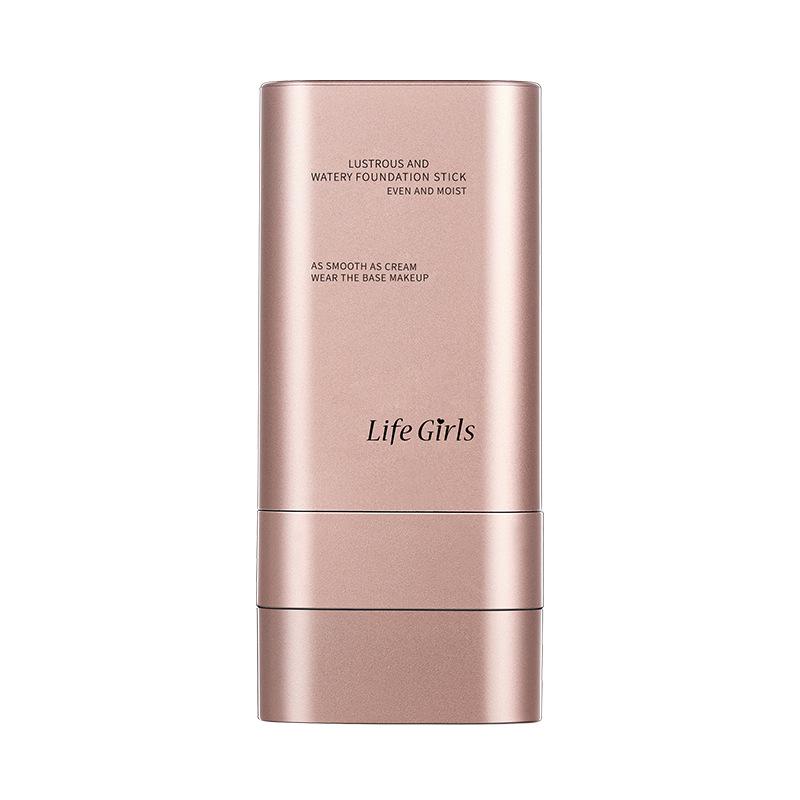 Korean Style Bright Glow Foundation Stick with Double-Ended Brush for Natural, Luminous Skin