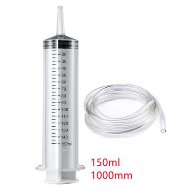 Jeringa de 150 ml con tubo de 1 m para laboratorios científicos, medición industrial