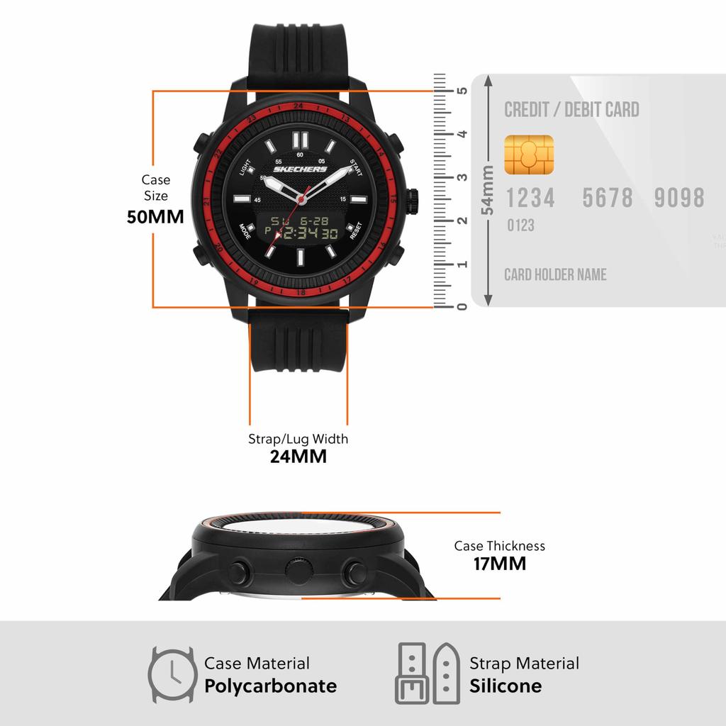Skechers Silicone Watch SR5154 Men's Analog-Digital
