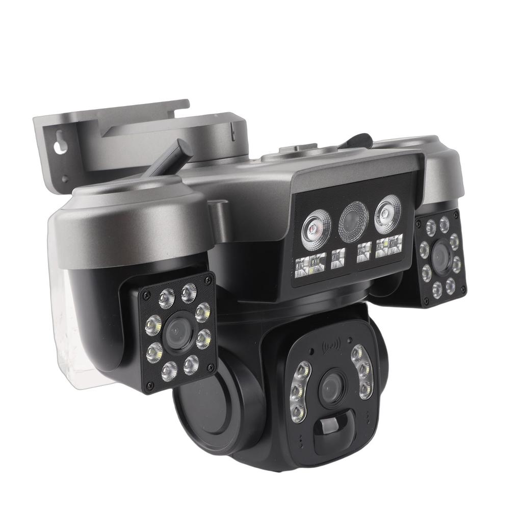 4G Triple Lens Security Camera Solar Powered PIR Motion Detection Wireless Outdoor PTZ Security Camera with APP for Home