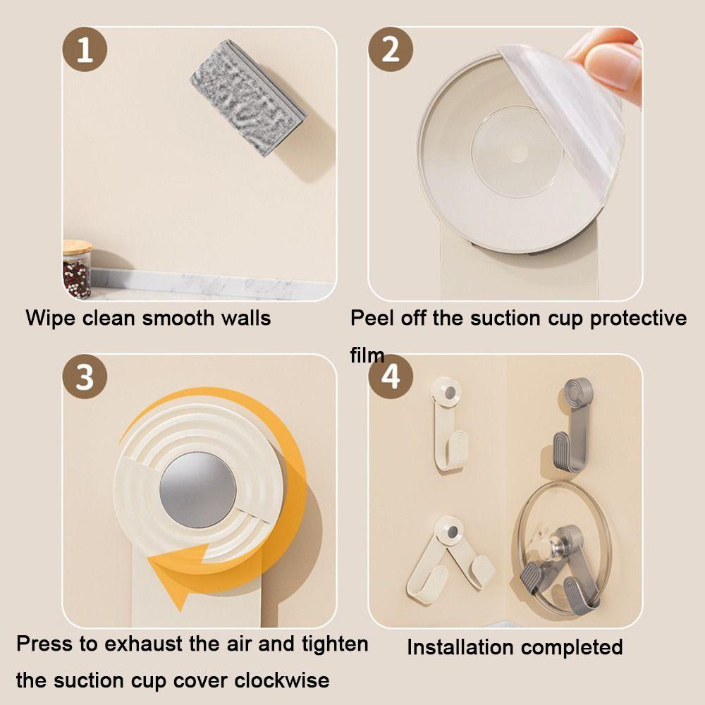 2Pcs Wall-mounted Suction Cup Pot Lid Holder Plastic Cutting Board Shelf for Home