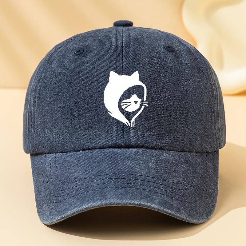 

Cat printed baseball caps can provide shade and sun protection, making them perfect for outdoor sports, camping, and casual wear Adjustable темно-синий