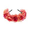 Neue Mode Frauen Braut Blumen Stirnband Mexikanischer Stil Rosenblumenkrone Haarband Damen Elastisches Haar Kopfband Haarschmuck