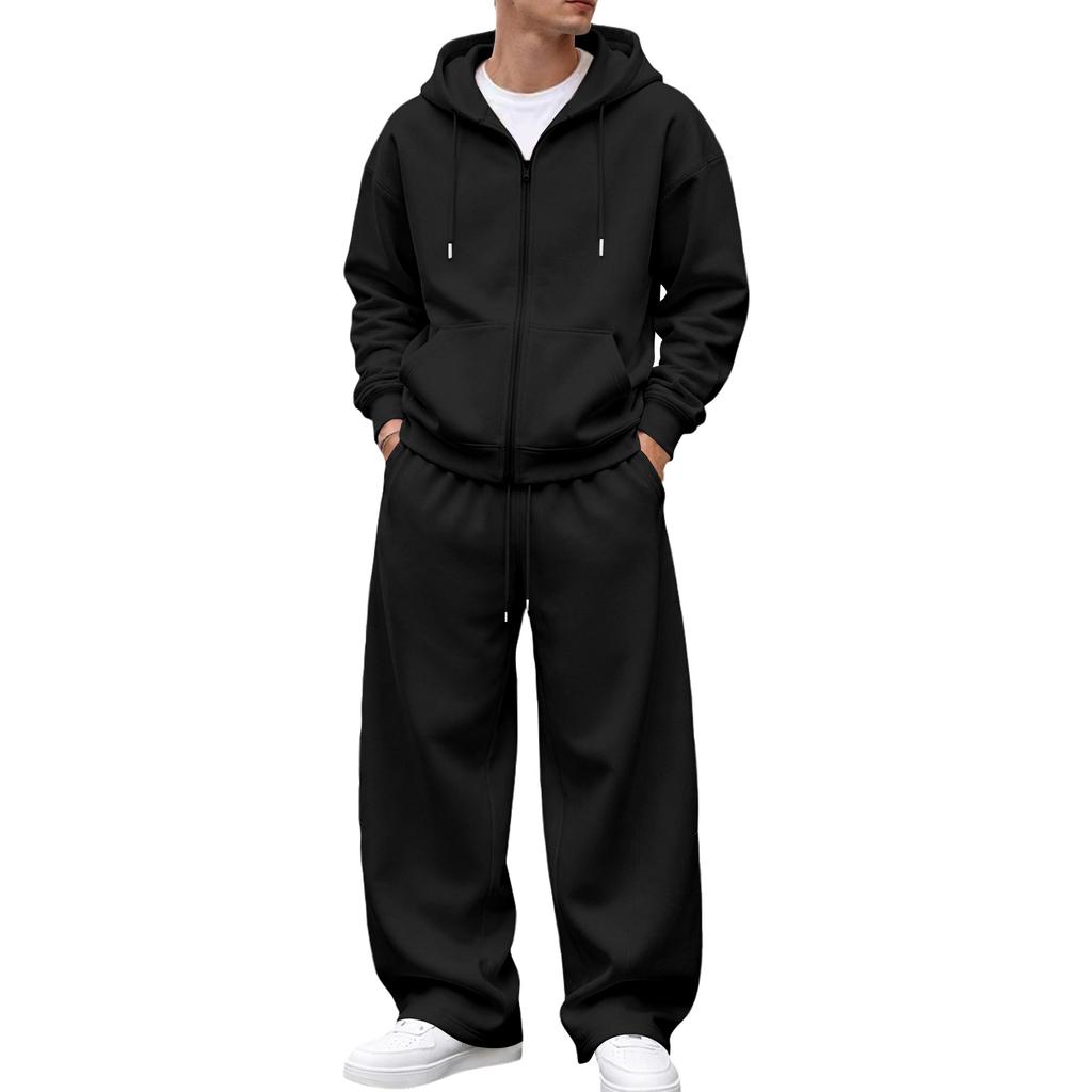 Ensemble Sweat à capuche zippé avec capuche pour homme et Pantalon de jogging - Survêtement décontracté pour la maison