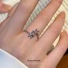 Cui Yan S925 Sterling Silver Korean Summer Flower Adjustable Ring for Women