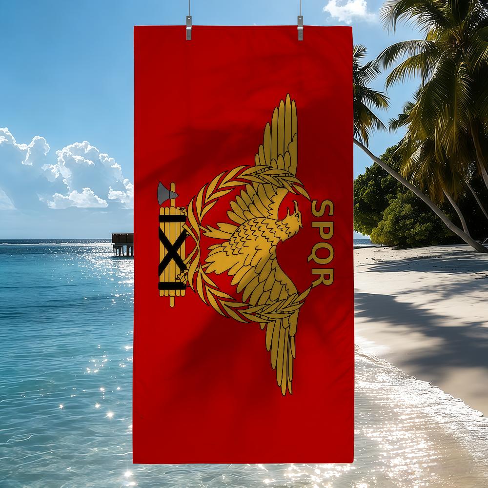 SPQR Aquila dorata ramo d'olivo freccia Asciugamani da spiaggia ad asciugatura rapida sono adatti per piscine campeggio yoga e palestra