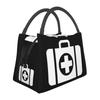 Custom Enfermera En Apuros Cartoon Doctor Nurse Insulated Lunch Bags for Portable Thermal Cooler Food Lunch Box Camping Travel