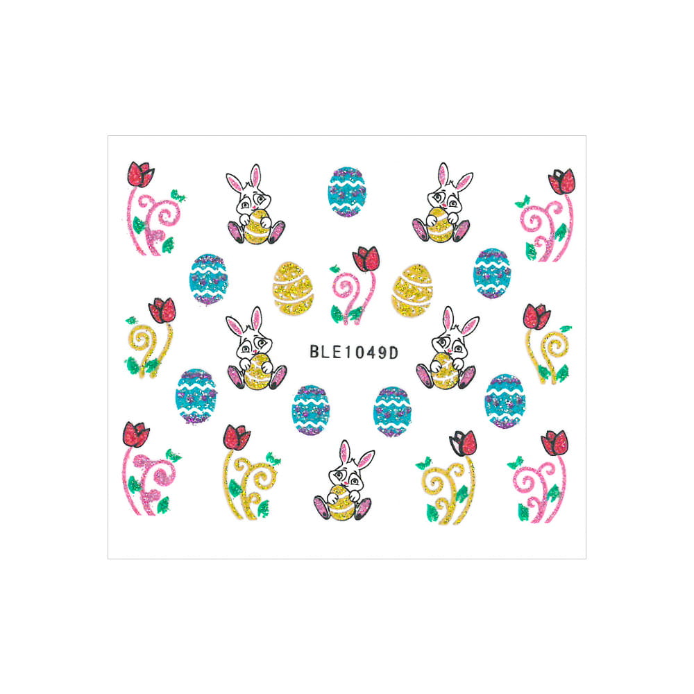 3D Self-Adhesive Glitter Easter Nail Stickers Ble 1049D
