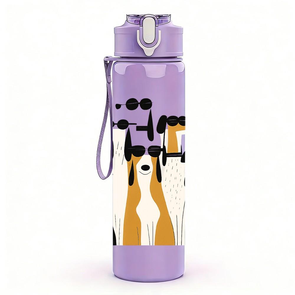 1PC Violin Silhouette Art 750ml Color Plastic Sports Water Bottle Leakproof Flip Straw Lid Suitable for Sports Office Home Use