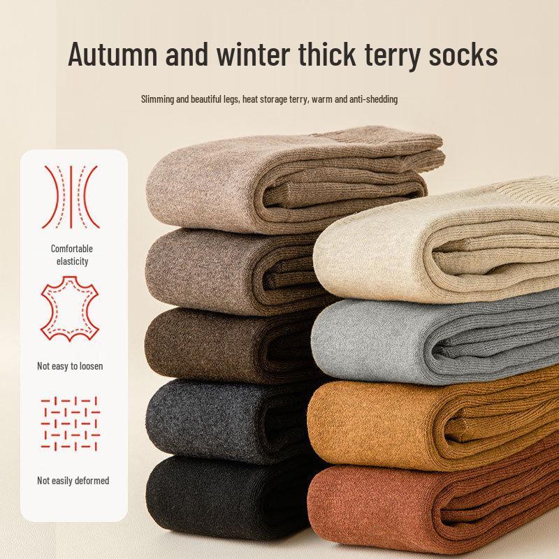 Thickened Velvet Warm Knee-High Compression Socks for Women - Slimming Long Winter Socks