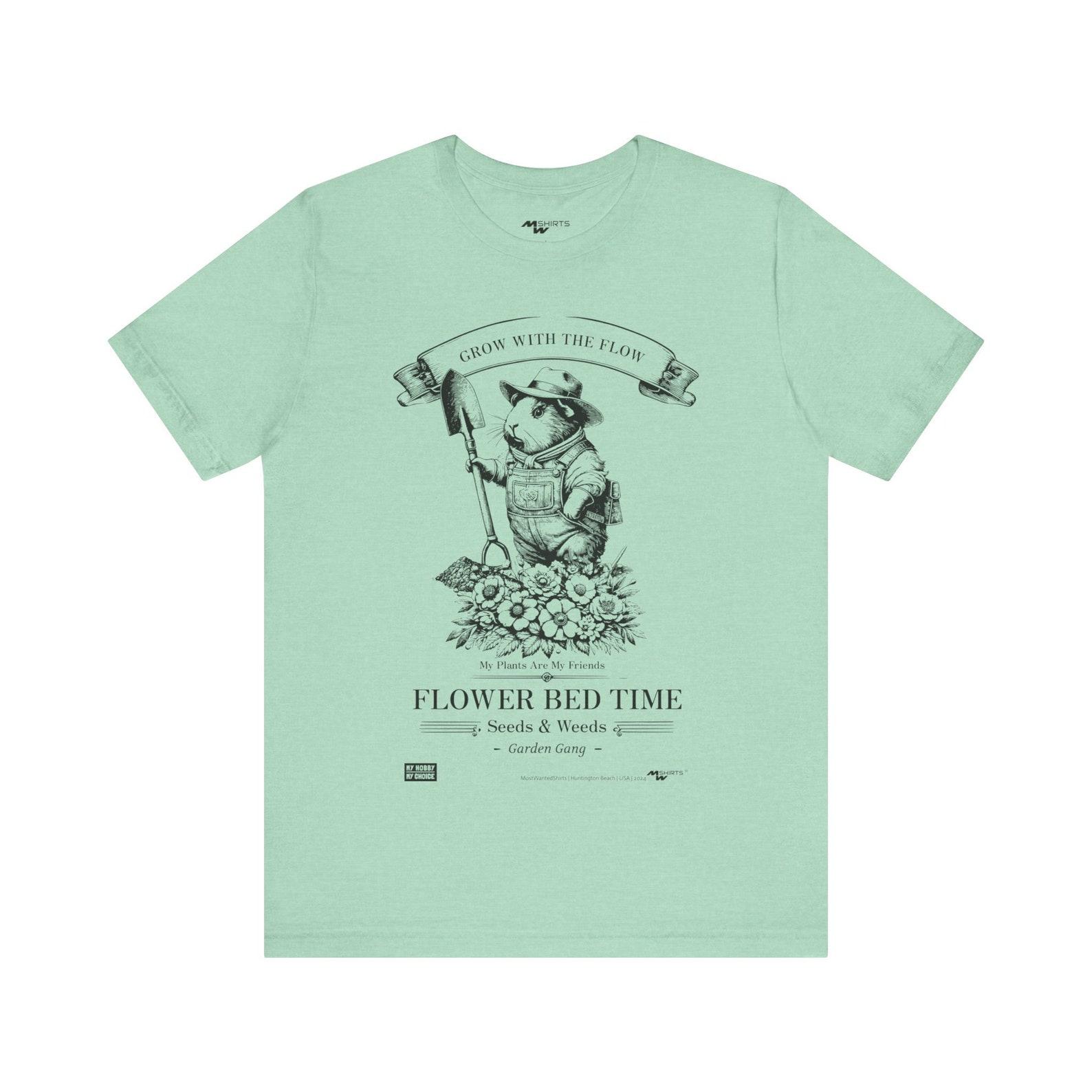 Gardening Guinea Pig T-Shirt: Copper Engraving Vintage Style 4XL