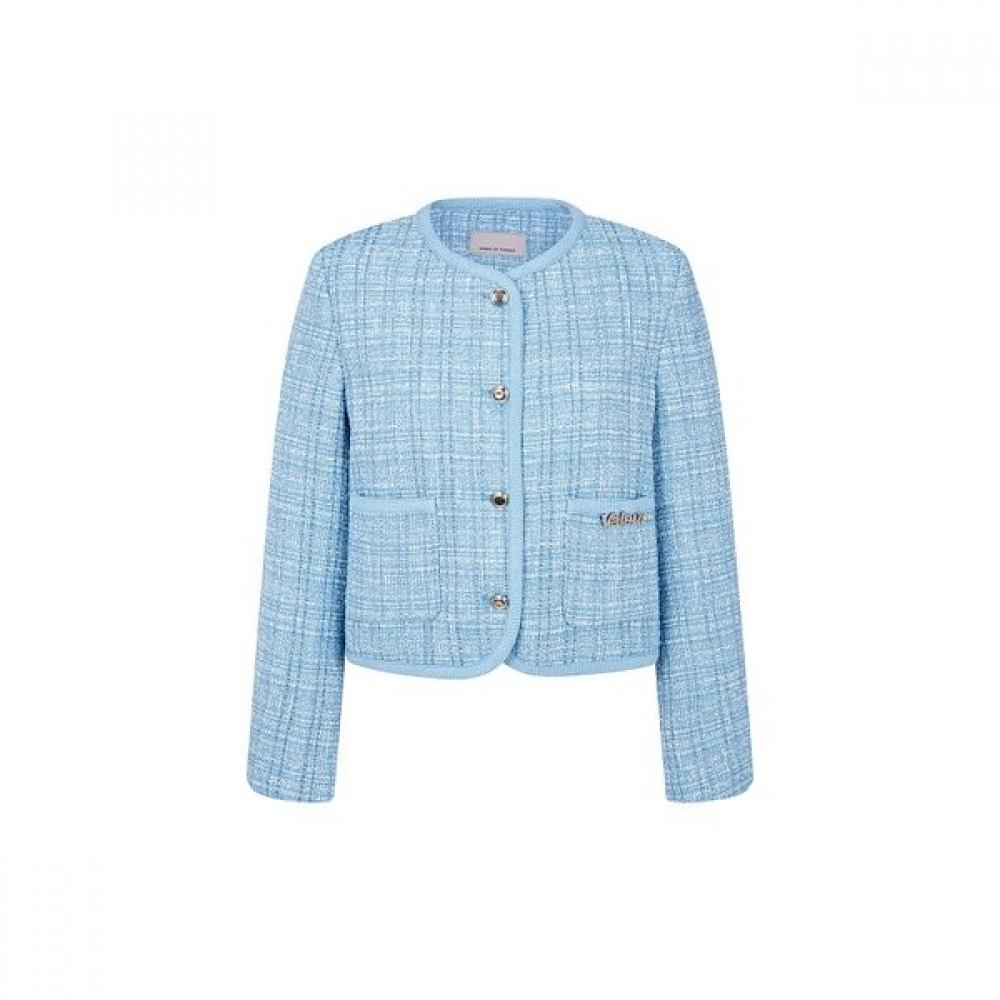 

Vov Tweed Jacket With Crystal Logo 7154110004 Blue/S
