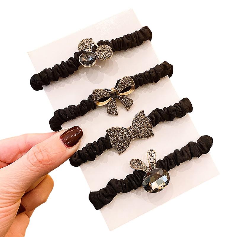 Diadema de aleación Lazo para el pelo - Cuerda para el pelo vintage de alta gama Bucle de intestino delgado Banda elástica - Accesorio para mujer Decoración del pelo