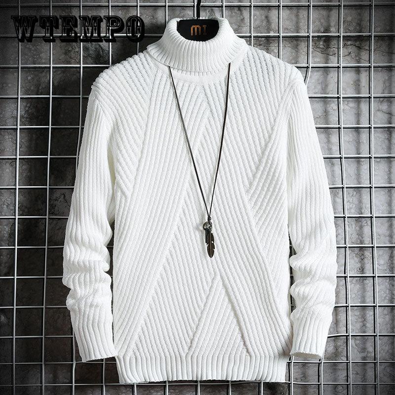 

Новая зимняя мужская повседневная водолазка, пуловер, мужской полосатый свитер с длинными рукавами, корейский стиль, модный теплый вязаный свитер M серый