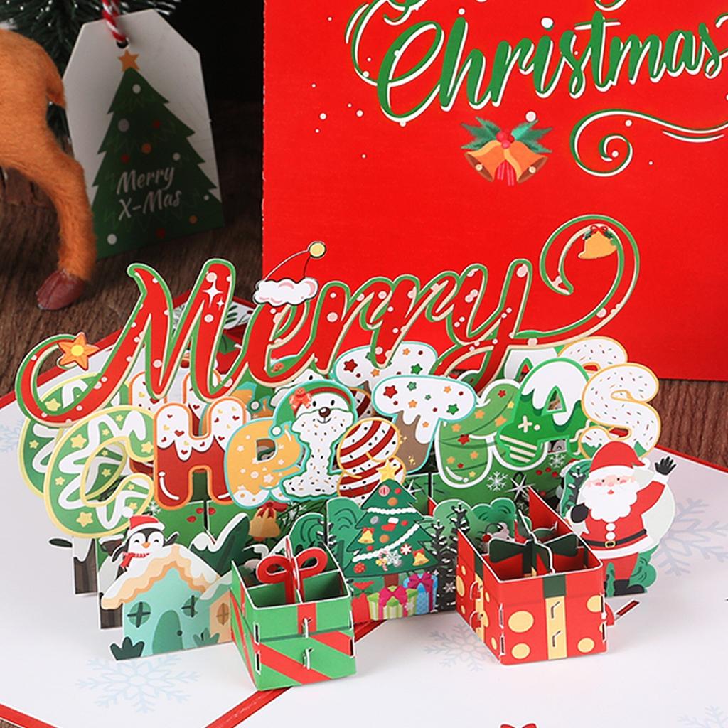 Weihnachtsbaum 3D Pop-Up Karte Weihnachten Funkelnde Fantasie Grußkarte Weihnachtsbaum Segensgeschenk Nachrichtenkarte