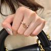 Wosikate French Vintage Paparacha Ring For Women Fashion Jewellery Exquisite Light Luxury  Copper-Plated Gemstone Finger Ring