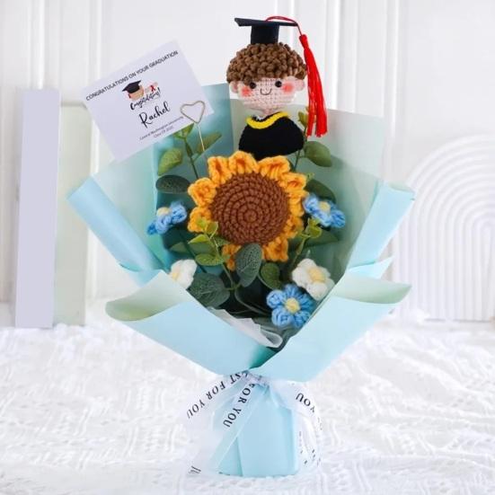 Crochet Grad Bouquet for Graduation Birthday Home Decor