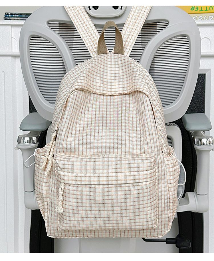 Schoolbag plaid schoolbag small fresh high school girl backpack college student lightweight simple computer bag campus student schoolbag
