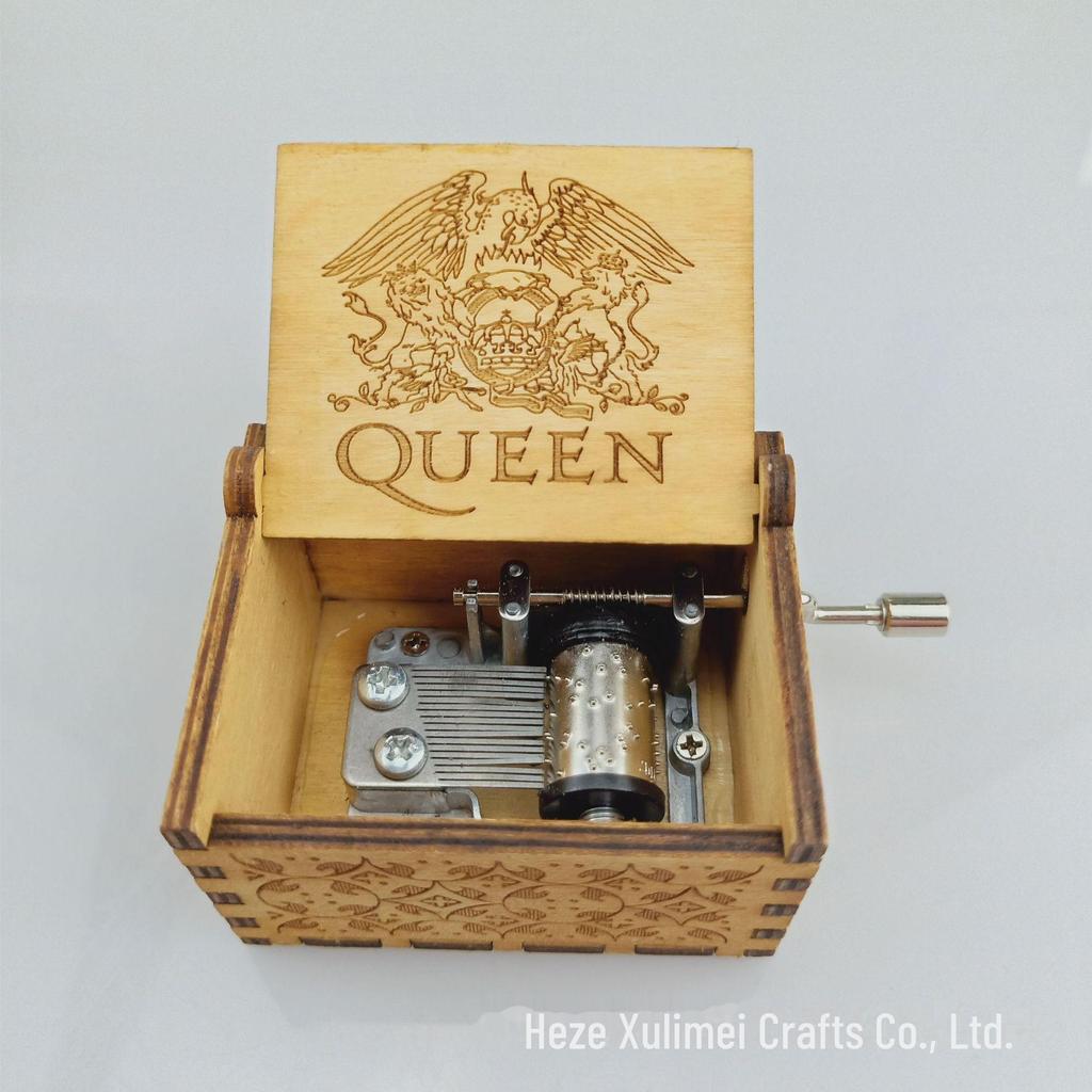 Hand-Cranked Wooden Music Box Festival Gift for Friends