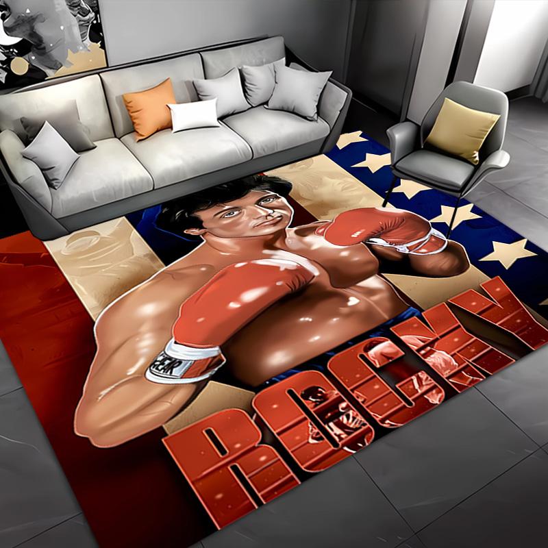 The Champion of Boxing Rock-y-Themed Entrance Mat,Non-Slip Mat Area Rug,Room Decor,Outdoor Decor,Kitchen Rug,Doormat - Machine Washable,Easy to Clean