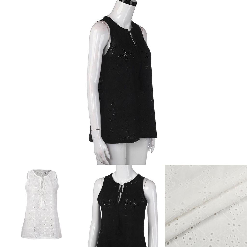Elegant Women's Cotton Lace Top With Embroidery For Summer Casual Outfits