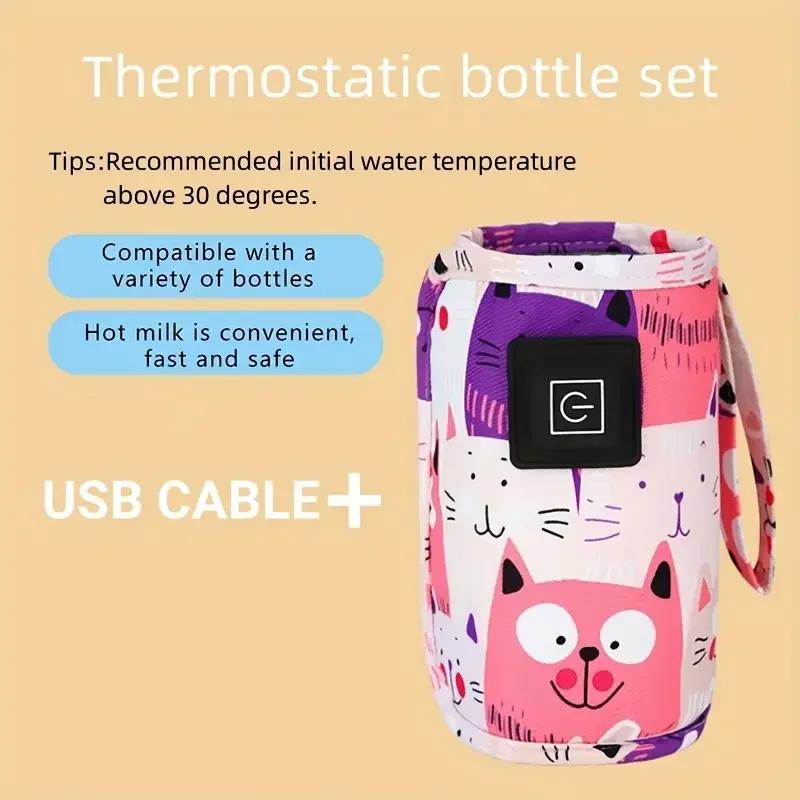 Tragbarer USB Milchwasserwärmer Isolierte Tasche für Kinderwagen Reise Stillflaschenwärmer Babyflaschenwärmer