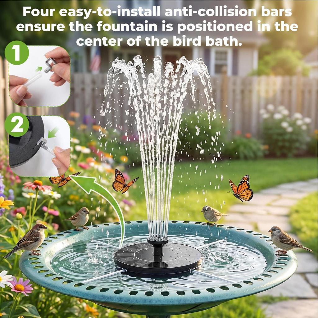 13/16/18cm Solar-powered bird bath fountain pump Floating Solar Water Fountain Pool Pond Waterfall Fountain Floating Water Pump