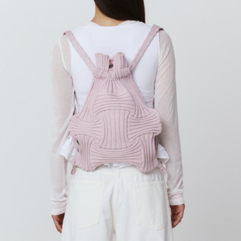 Pleatsmama Glitter Pale Pink New Bow Backpack
