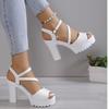 Thick Sole Pumps Women Shoes Woman Platform Sandals Roman Ladies Gladiator Pumps White 2026 Summer High Heels Sandals