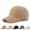 Versatile Peaked Hat Solid Color Snapback Cap Trendy Knitted Baseball Cap  Unisex