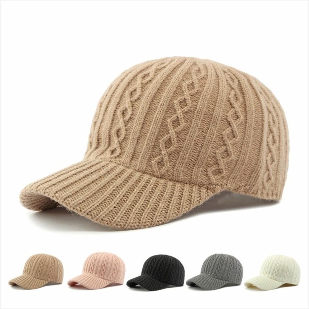 Versatile Peaked Hat Solid Color Snapback Cap Trendy Knitted Baseball Cap  Unisex
