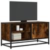 TV Stand in Smoked Oak Finish 80 x 34.5 x 40 cm Made of Wood Based Panel and Metal