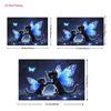 2D Magical Fairy Cats Backdrop Glowing Black Kittens with Wings and Fireflies Party Photo Background