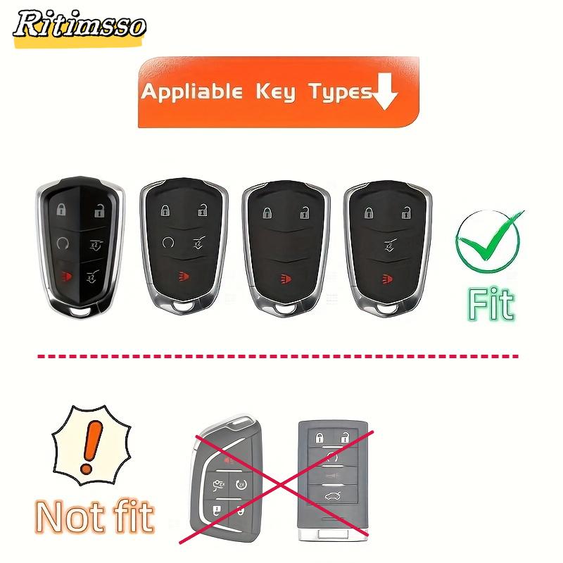 Car Key Shell Case Cover for Cadillac ATS CT6 CTS DTS DF27 XT5 Escalade ESV SRX STS XTS ELR 2014 - 2018 Remote Key Holder Keychain