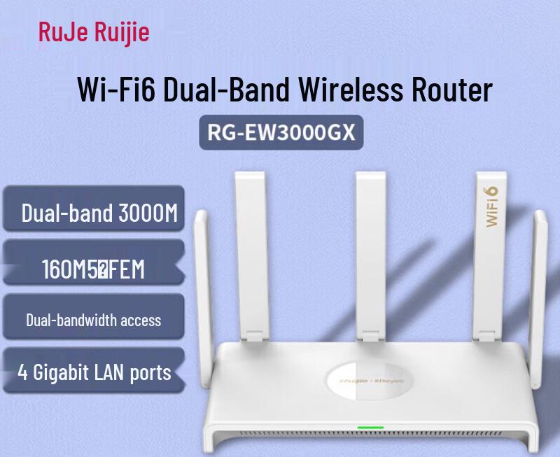 Router WiFi 6 Dual-Band per la Casa Ruijie RG-EW3000GX AX3000