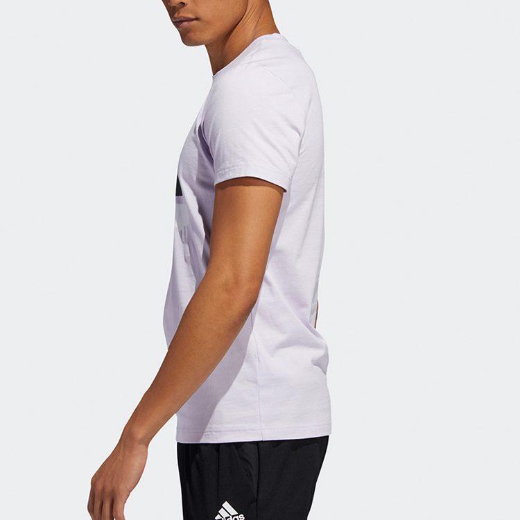 adidas T Shirts Men's Purple Crew Neck Moderate Straight Fit FT2827