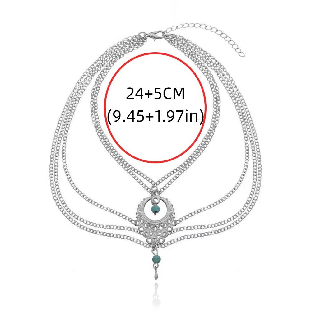 Retro Style Hollow Anklet Handmade Foot Jewelry New Turquoise Foot Chain  Summer
