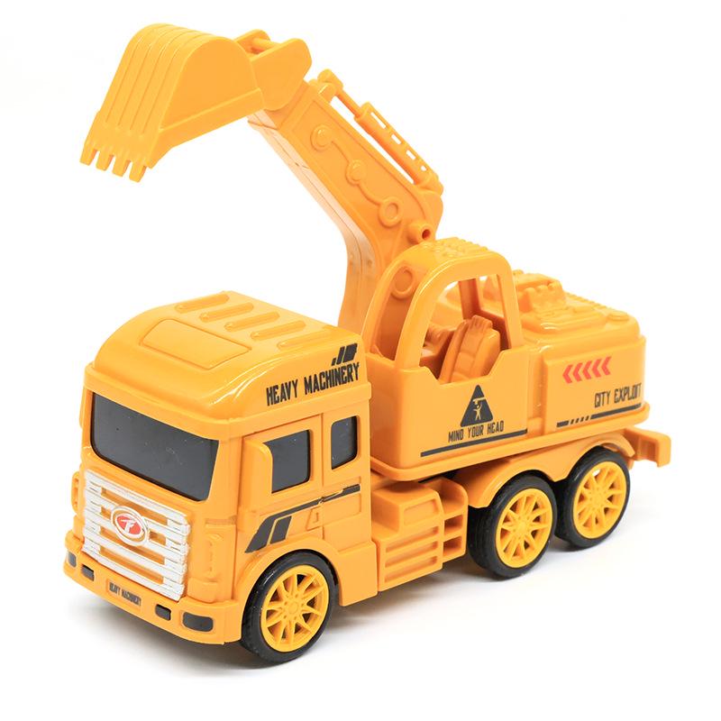 Kids' Construction Vehicle Set: Excavator, Dump Truck, Mixer, Crane, Sprinkler, Garbage Truck