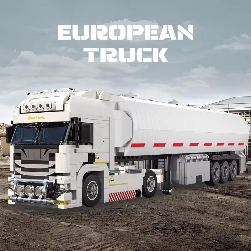 Europäischer & Amerikanischer Stil LKW-Kopf Bausteine Verbindbarer Containeranhänger Modell Pädagogische Bausteine Spielzeug für Kinder Geschenke