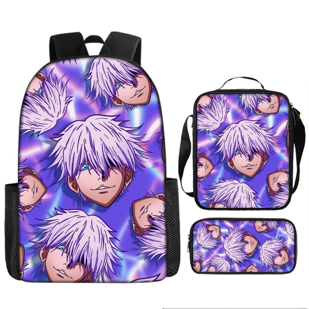 Spell Return Battle School Bag Elementary School Student Animation Backpack Large Capacity Three-piece Set