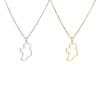 Stainless Steel Europe Ireland Map Necklace Pendant - Niche Design Clavicle Chain