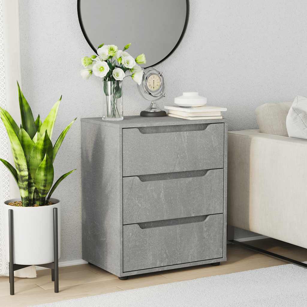 Vidaxl Komoda "Visnes" Betonowa Szara 60X40X73 Cm Drewno Klejone