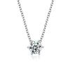 Huitan Minimalist Engagement Pendant Necklace Women Single Round Cubic Zirconia Eternity Jewelry for Wedding Chic Accessories